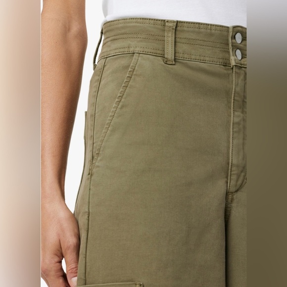 Joe’s Jeans NWT SZ 25 The Milla High Rise Utility Wide Leg Crop in “Burnt Olive” - Picture 6 of 15